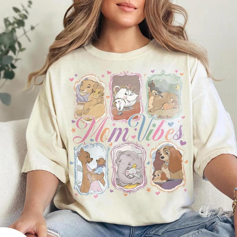 Retro Disney Mom Vibes Shirt, Disney World Mom Tee, Disneyland Mom Shirt